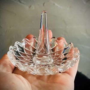 Old real crystal ring holder